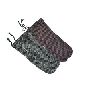 Vintage Shoe Bags Sleeves Shoe Mittens 2 Pair Red Green Black Knit